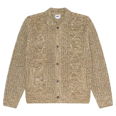 Obey Cardigan  Isar Button Up Sweater - Silver Sage Multi In Beige