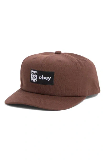 Obey Case Classic Snapback Cap In Brown