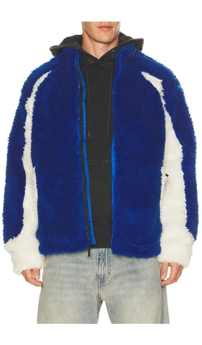 Obey Center Field Sherpa Jacket In Blue