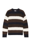 Obey Charles Crewneck Sweater In Brown Multi
