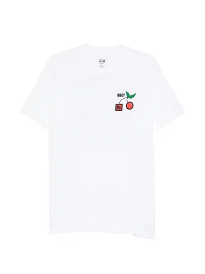 Obey Cherry-print T-shirt In White