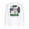 Obey City Watch Dog Heavyweight Classic Custom White Men's Long Sleeve T-shirt In White