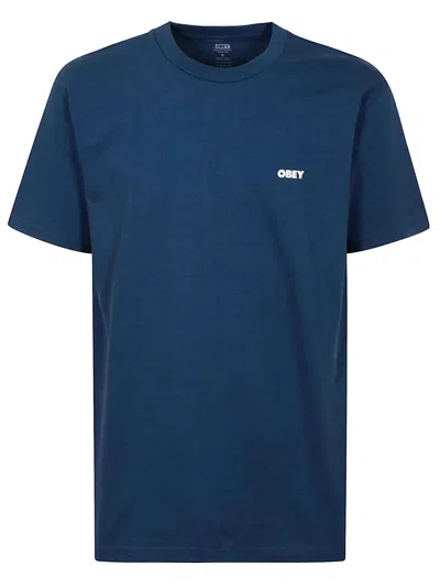 Obey World In Flames T-shirt In Blue