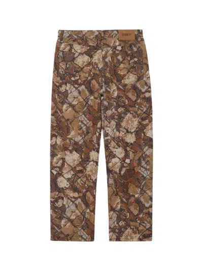 Obey Classic Baggy Denim Pants Jeans With Realtree Pattern Wide Leg - Fence Camo Multi In Brown