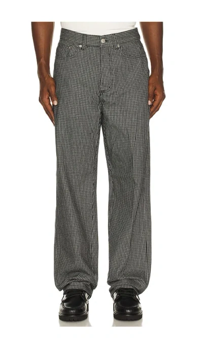 Obey Classic Baggy Plaid Denim Pants In Multi