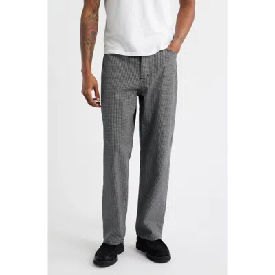 Obey Classic Baggy Plaid Jeans In Gray