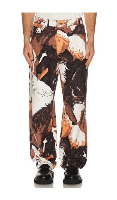 Obey Classic Baggy Printed Denim Pants In Multi