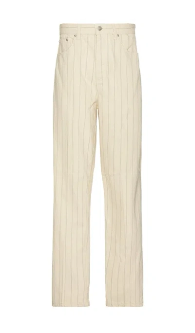 Obey Classic Baggy Stripe Pants In Beige