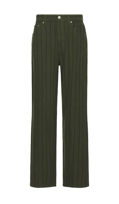 Obey Classic Baggy Stripe Pants In Green