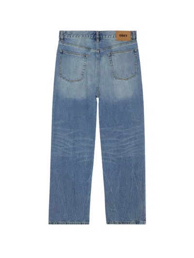 Obey Classic Baggy Vintage Denim Pants Jeans With Wide Leg - Heavy Vintage Light In Blue