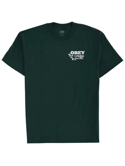Obey Classic Cotton T-shirt For Men - Fall/winter 2025 In Green