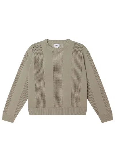 Obey Classic Crochet Sweater Light Cotton Sweater - London Fog In Brown
