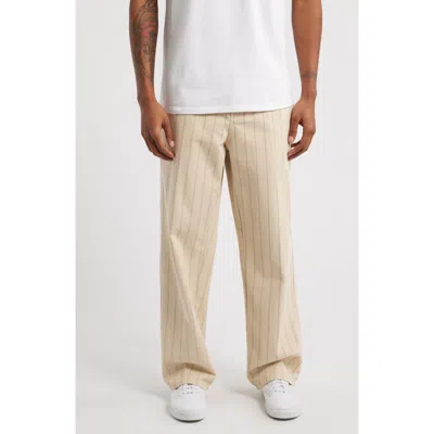 Obey Classic Stripe Baggy Fit Jeans In Pelican Multi