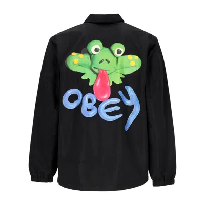 Obey Coach Jacket Men's Froggy Coach Jacket Black