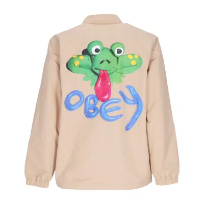 Obey Coach Jacket Men's Froggy Coach Jacket Irish Cream
