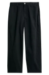 Obey Commons Flat Front Cotton Twill Chinos In Black
