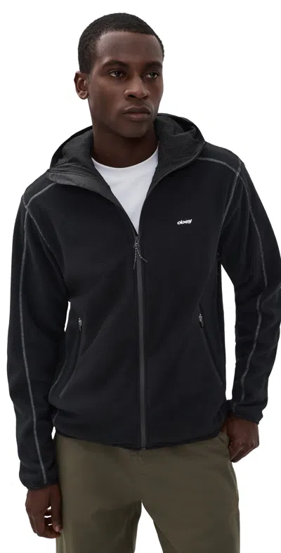 Obey Contrast Stitch Polar Fleece Jacket Black