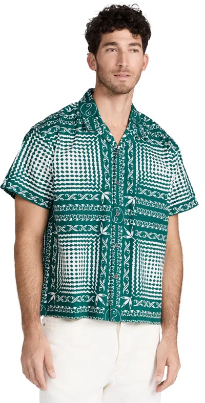 Obey Cortex Woven Shirt Aventurine Green Multi