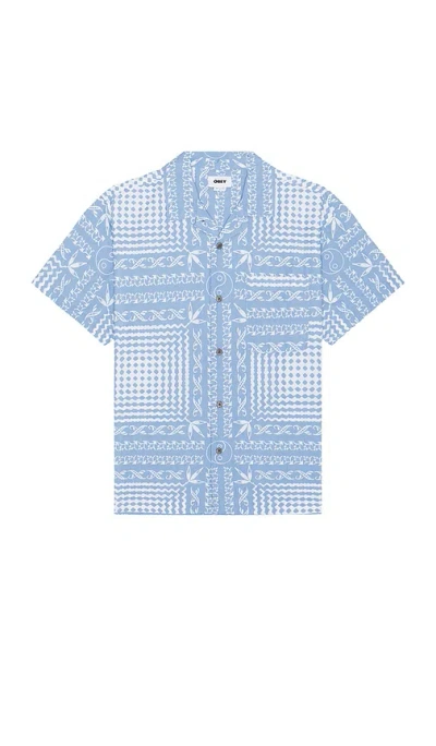 Obey Cortex Woven Shirt In Hydrangea Multi