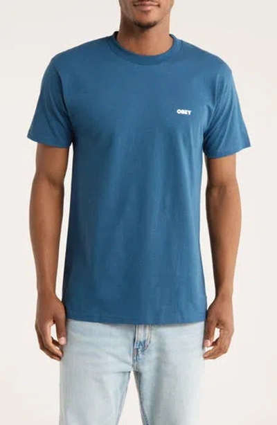 Obey Cosmic Noise Graphic T-shirt In Blue