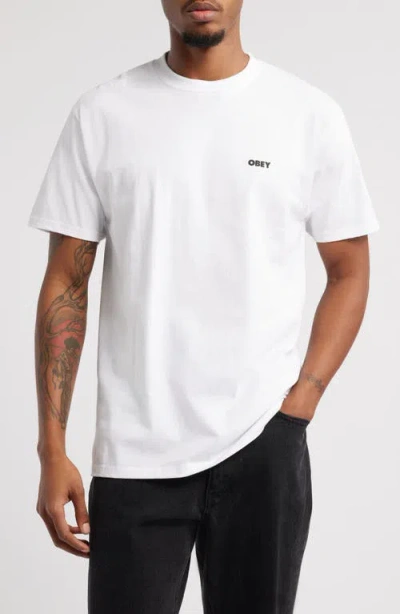 Obey Cosmic Noise Graphic T-shirt In White
