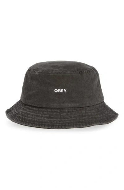 Obey Cotton Twill Bucket Hat In Pigment Black