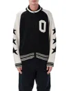 Obey Star-detail Zip-up Cardigan In Black