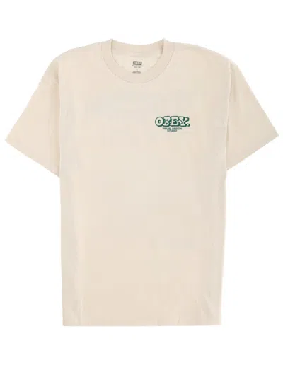 Obey Cream Yellow Logo T-shirt