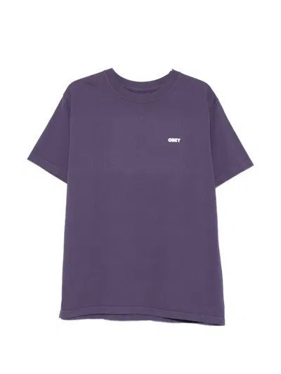 Obey Crew-neck Logo T-shirt In Multi