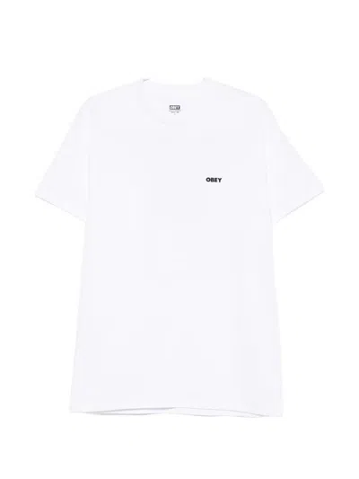 Obey Crewneck Logo T-shirt In White