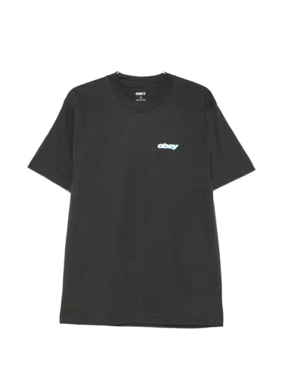 Obey Crewneck T-shirt In Brown