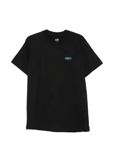 Obey Crew-neck T-shirt In Black