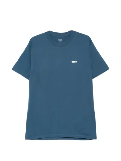 Obey Crew-neck T-shirt In Blue