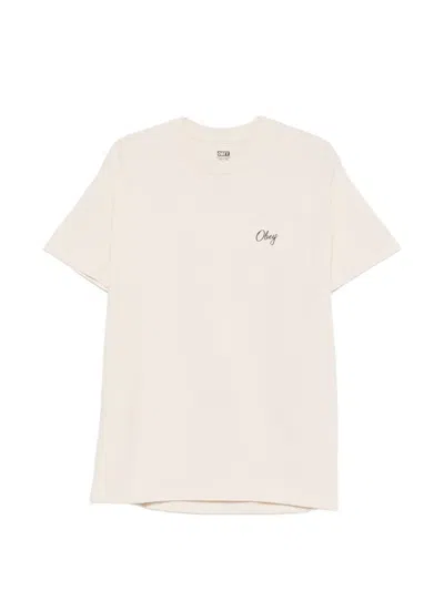 Obey Crew-neck T-shirt In Neutral