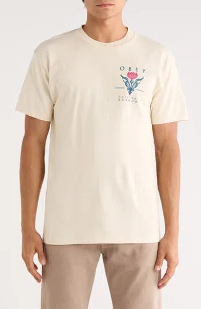 Obey Cultivate Harmony Graphic T-shirt In Neutral