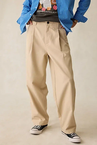 Obey Dean Pleated Pant In Cement, Men's At Urban Outfitters In Nude