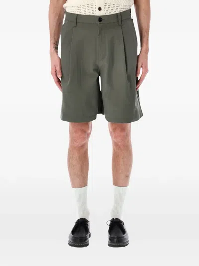 Obey Dean Pleated Shorts In Green
