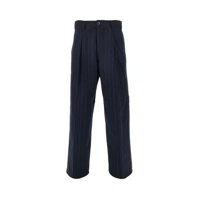 Obey Dean Stripe Pleated Pants In Blue