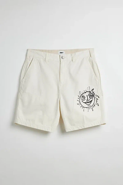 Obey Delta Carpenter Short In Unbleached, Men's At Urban Outfitters In White