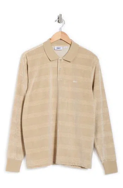 Obey Demand Stripe Polo In Abbey Stone Multi