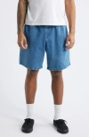 Obey Denim Carpenter Shorts In Light Indigo