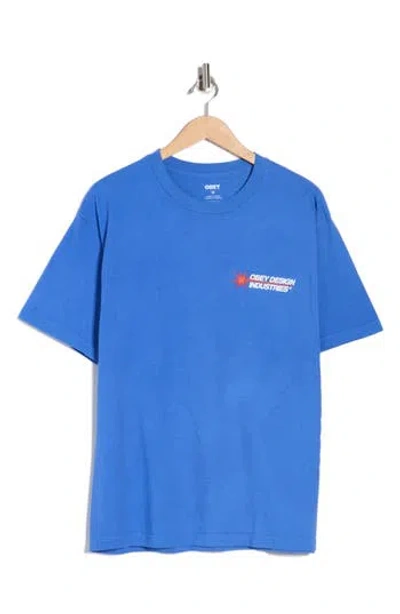 Obey Design Industrial Graphic T-shirt In Blue
