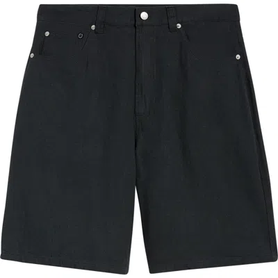 Obey Devin Baggy Linen Blend Shorts In Black
