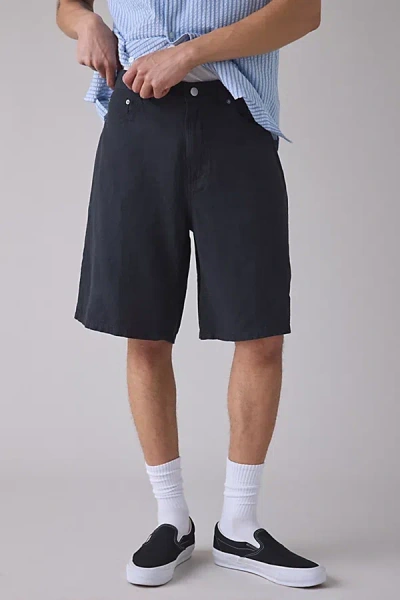 Obey Devin Baggy Linen Shorts In Black, Men's At Urban Outfitters
