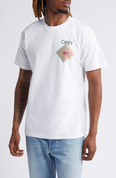 Obey Double Vision Graphic T-shirt In White
