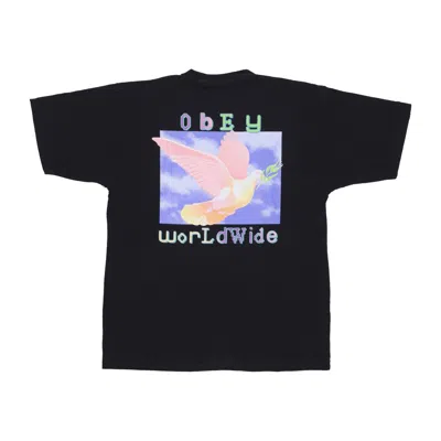 Obey Dove Of Peace Men's T-shirt Heavy Weight Classic Tee Jet Black