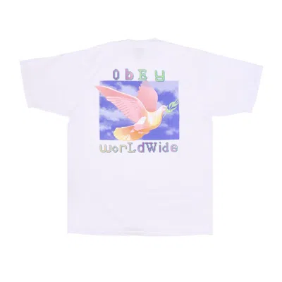 Obey Dove Of Peace Men's T-shirt Heavy Weight Classic Tee White