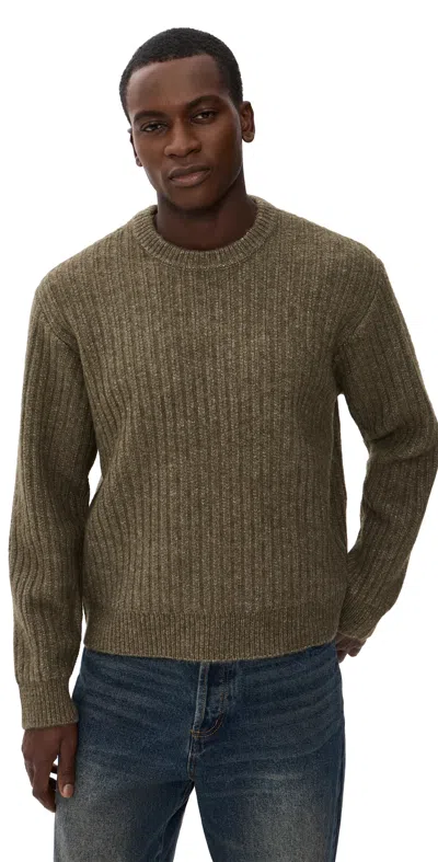 Obey Drex Sweater Heather Green In Brown