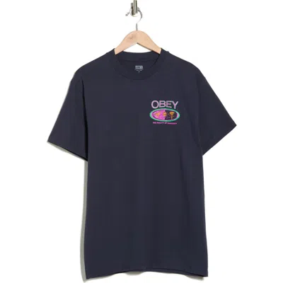 Obey Duality Of Humanity Graphic T-shirt In Blue