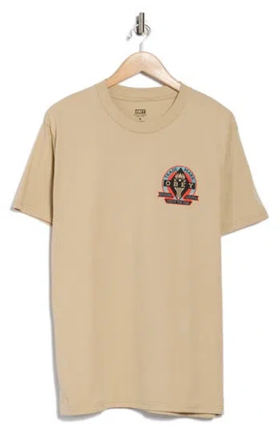 Obey Dystopia Utopia Cotton Graphic T-shirt In Gold